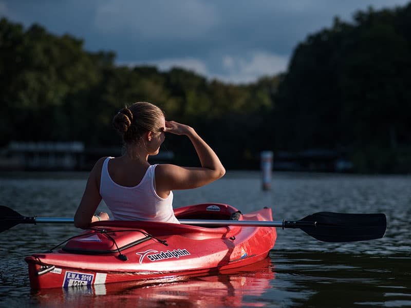 Woman kayaking