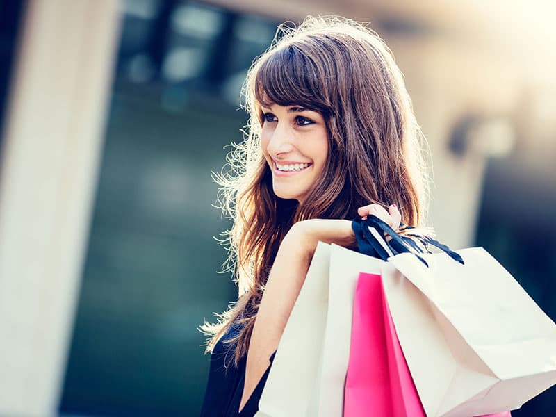 Woman holding shopping bags